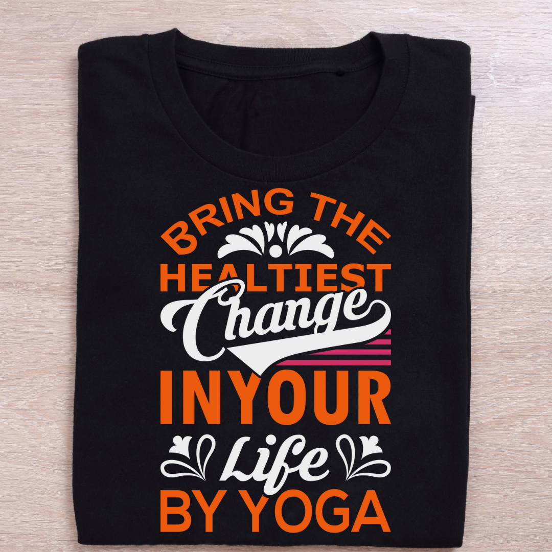“Bring the Change” Yoga Motivational Black T-Shirt | Unisex Activewear